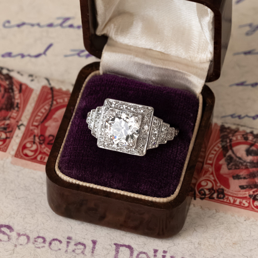 Art Deco 2.02 Carat Diamond Engagement Ring - GIA I SI2 - 6