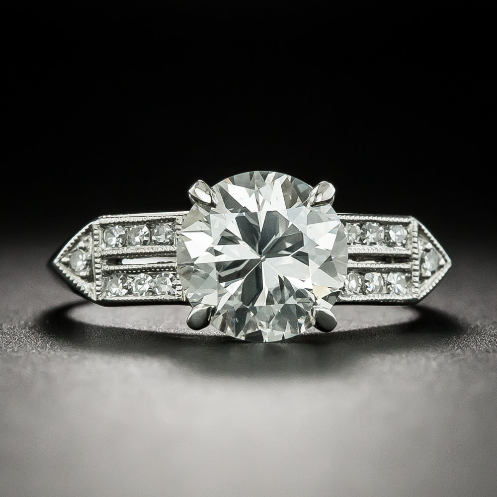 Art Deco 2.06 Carat Diamond Engagement Ring - GIA H SI1 - 2