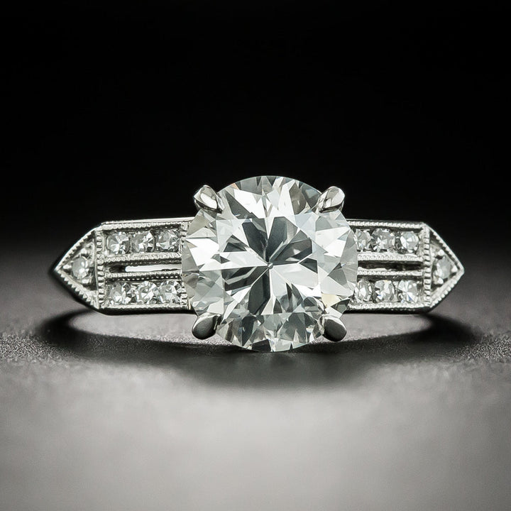 Art Deco 2.06 Carat Diamond Engagement Ring - GIA H SI1