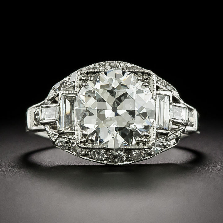 Art Deco 2.07 Carat Diamond Engagement Ring - GIA F SI2