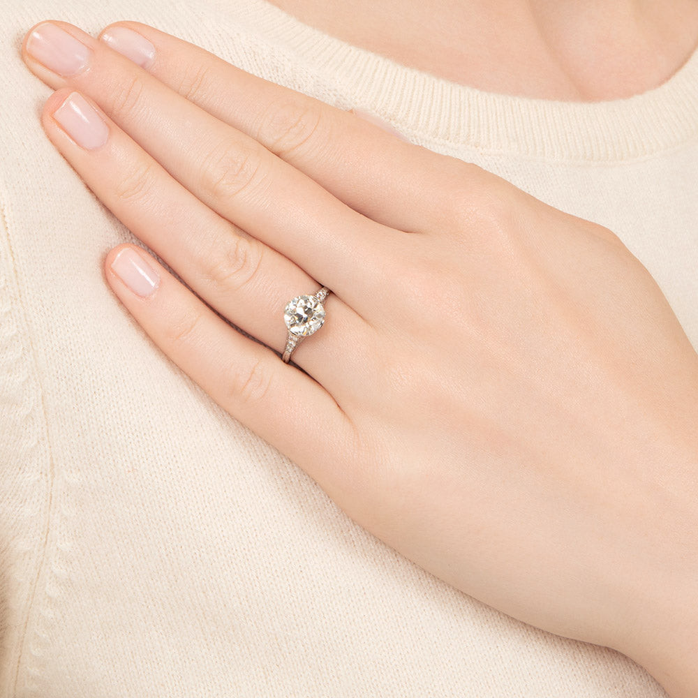 Art Deco 2.17 Carat Diamond Engagement Ring - GIA I SI2 - 5