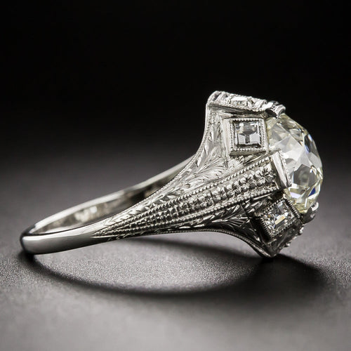 Art Deco 2.21 Carat European-Cut Diamond Engagement Ring - GIA N VS1 - 8