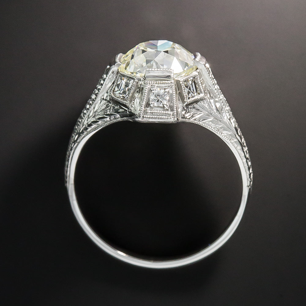 Art Deco 2.21 Carat European-Cut Diamond Engagement Ring - GIA N VS1 - 9