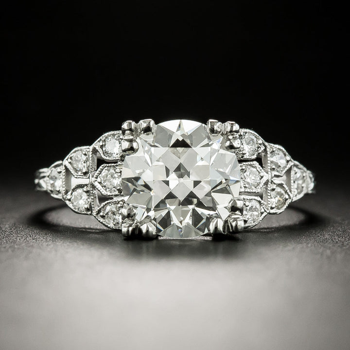 Art Deco 2.26 Carat Diamond Engagement Ring - GIA I VS2