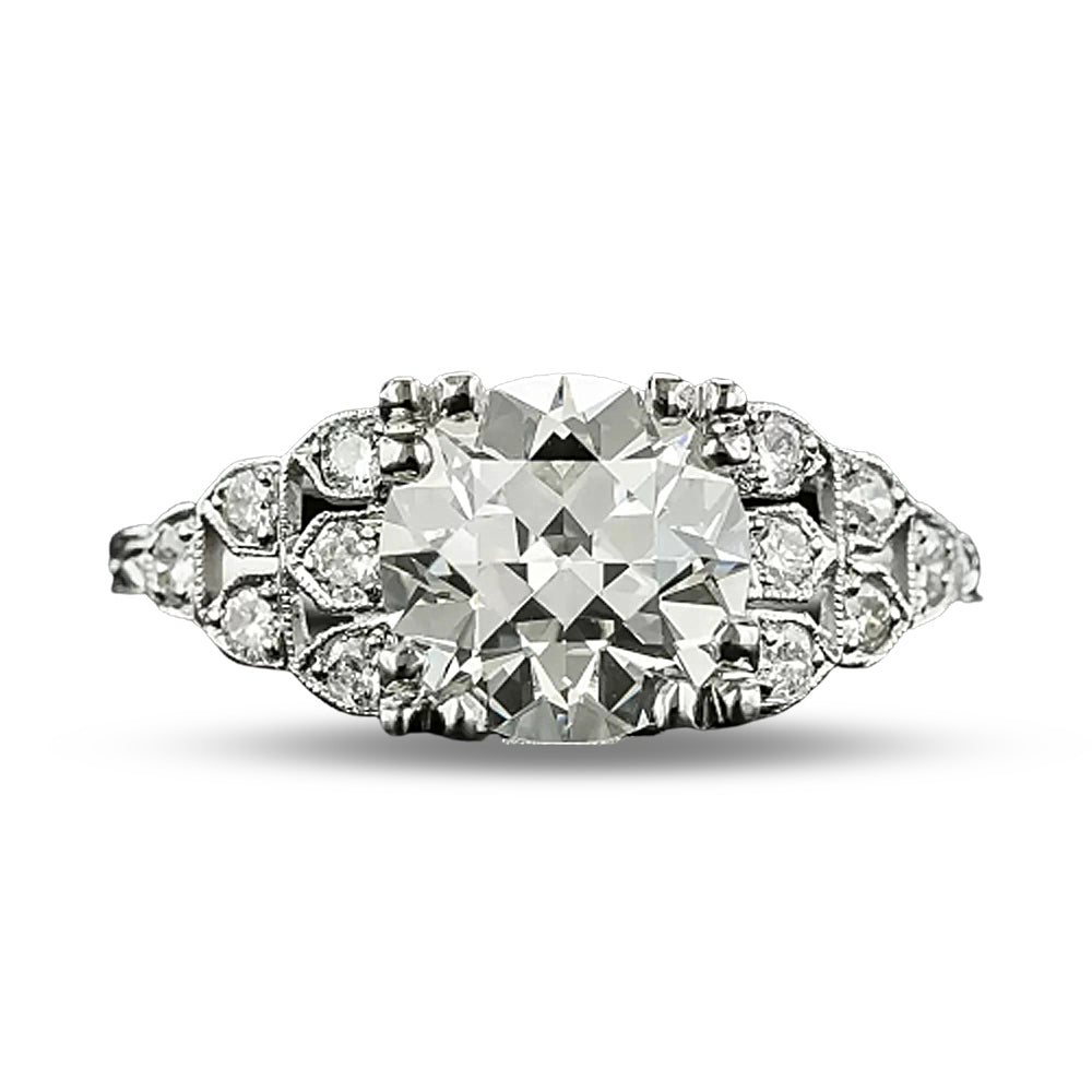 Art Deco 2.26 Carat Diamond Engagement Ring - GIA I VS2 - 5