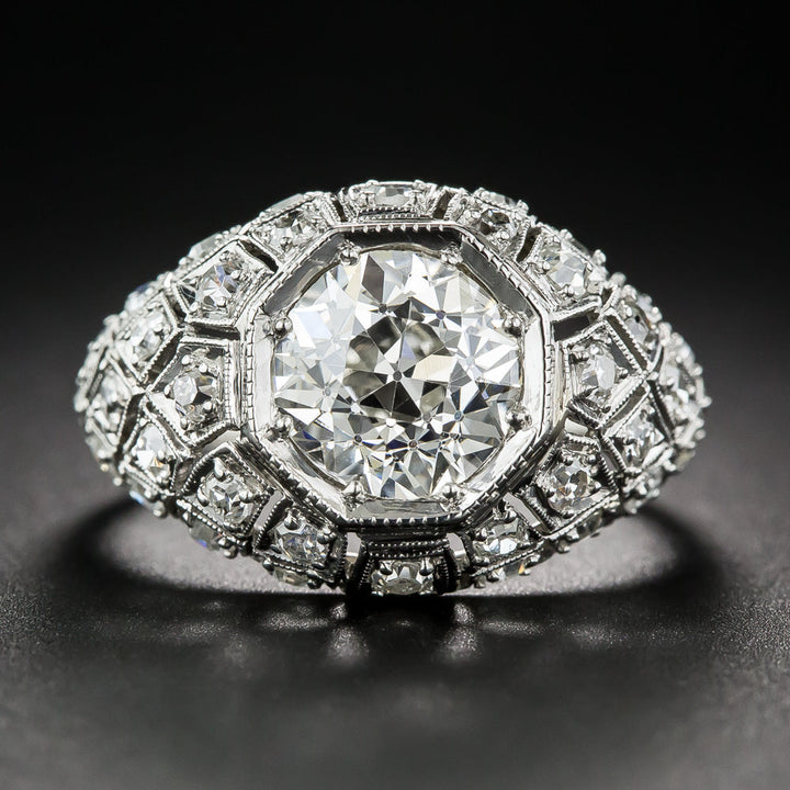 Art Deco 2.28 Carat Diamond Engagement Ring - GIA J VS2