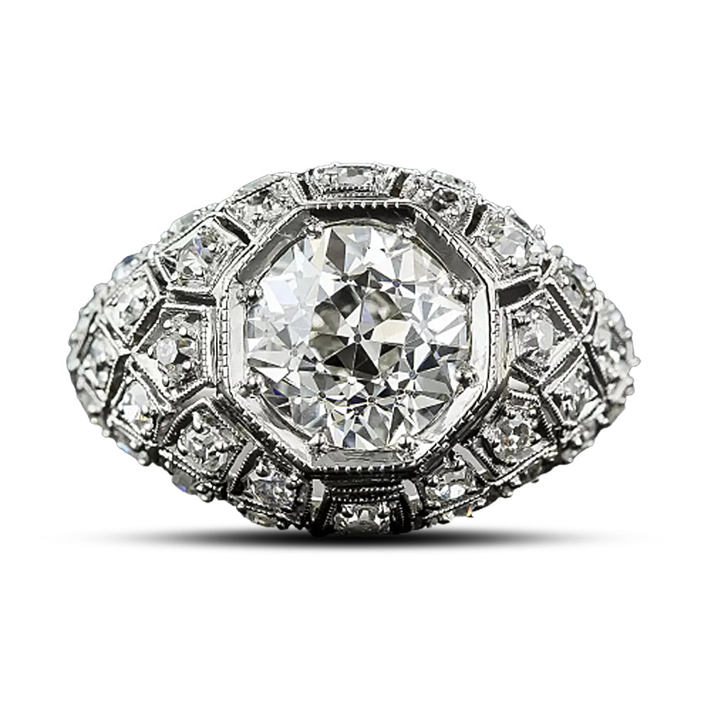 Art Deco 2.28 Carat Diamond Engagement Ring - GIA J VS2 - 5