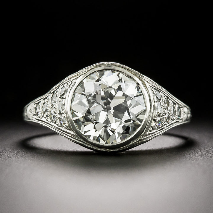 Art Deco 3.09 Carat Diamond Ring - GIA  J SI1