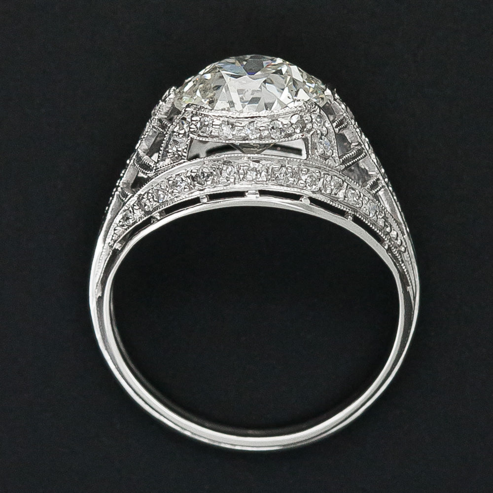 Art Deco 3.18 Carat Diamond Engagement Ring - GIA L I1 - 8