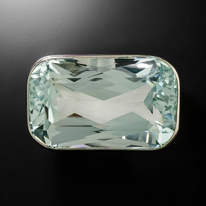 Art Deco 30.00 Carat Scissor-Cut Aquamarine Brooch