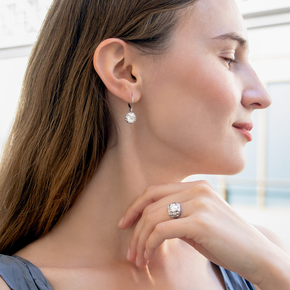 Art Deco 4.16 Carat Diamond Dangle Earrings - GIA - 7