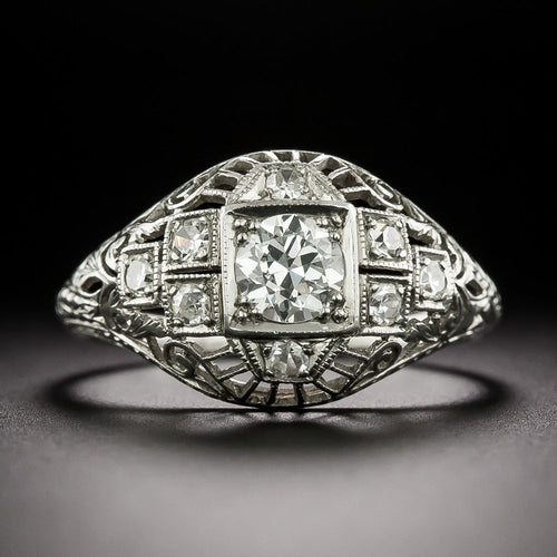 Art Deco .42 Carat Diamond Engagement Ring - 1