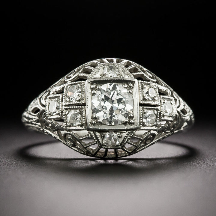 Art Deco .42 Carat Diamond Engagement Ring