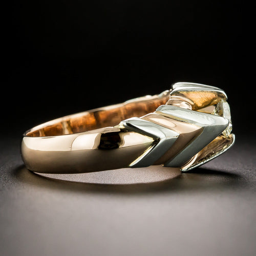 Art Deco .45 Carat Diamond Two-Tone Gold Ring, Size 8 3/4 - 4
