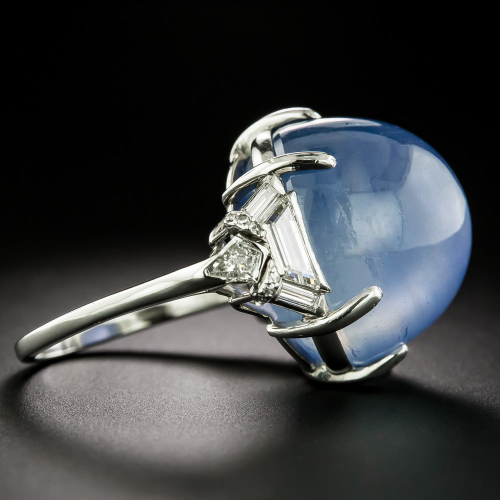 Art Deco 50.00 Carat Star Sapphire and Diamond Ring - 4