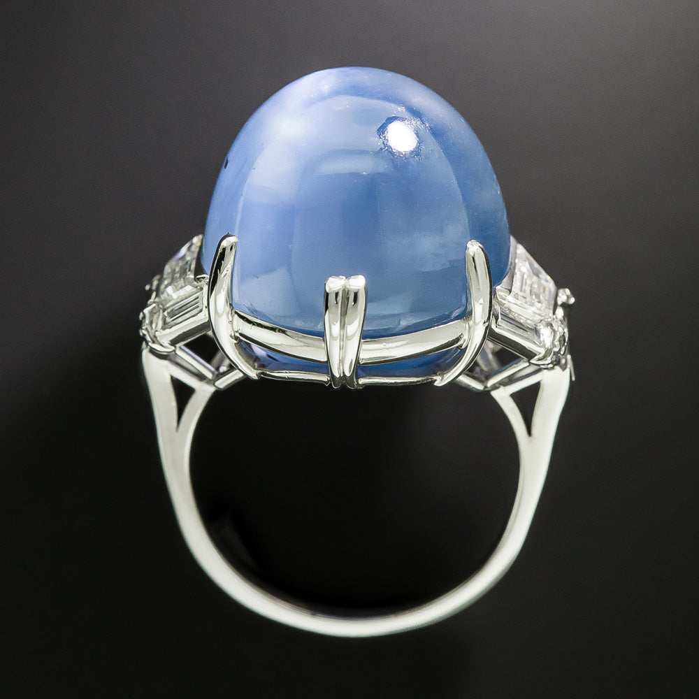 Art Deco 50.00 Carat Star Sapphire and Diamond Ring - 5