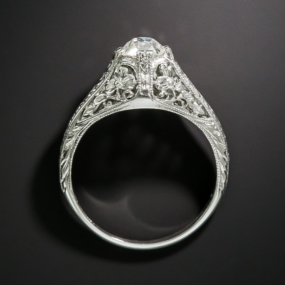 Art Deco .55 Carat Diamond Solitaire Engagement Ring - 4