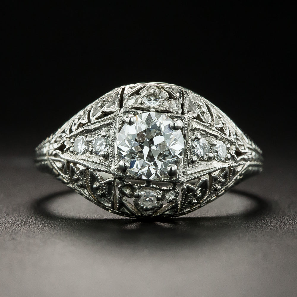 Art Deco .56 Carat Diamond Engagement Ring - GIA G VS1 - 2