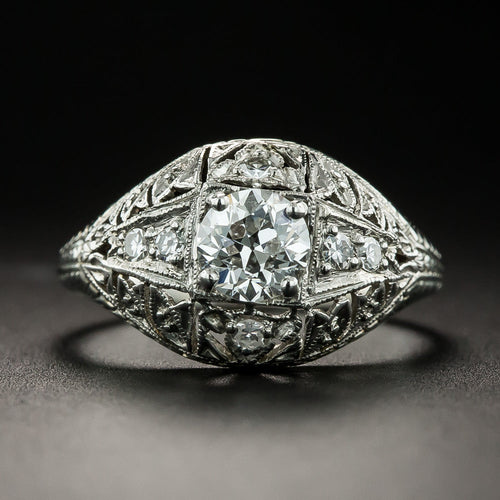 Art Deco .56 Carat Diamond Engagement Ring - GIA G VS1 - 2
