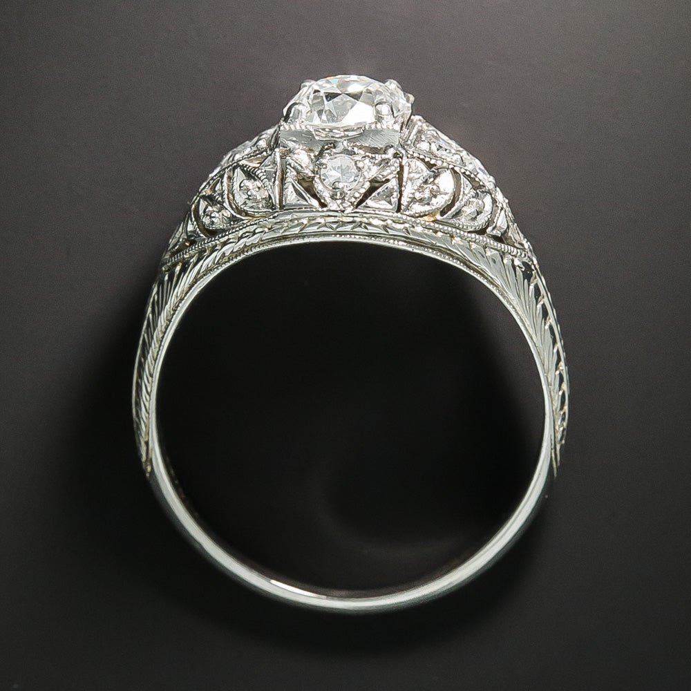 Art Deco .56 Carat Diamond Engagement Ring - GIA G VS1 - 4