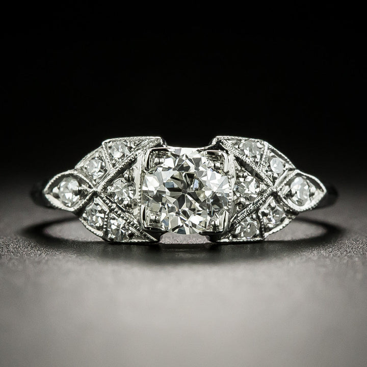 Art Deco .57 Carat Diamond Engagement Ring by Traube Orange Blossom
