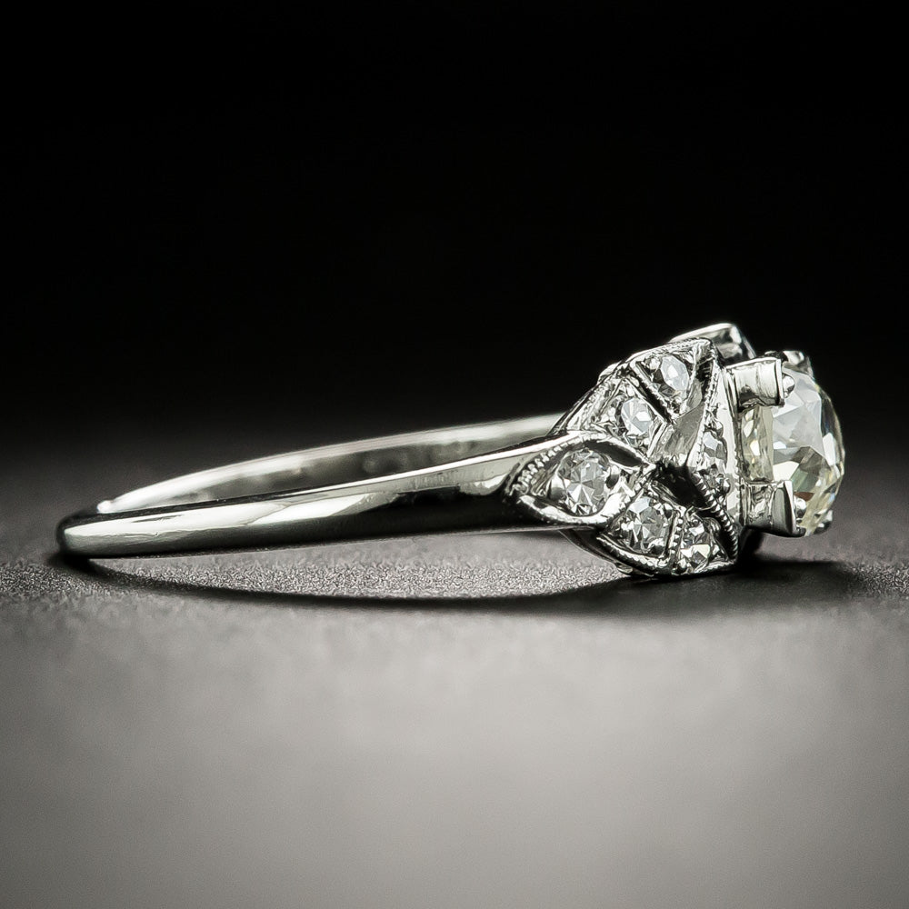 Art Deco .57 Carat Diamond Engagement Ring by Traube Orange Blossom - 4