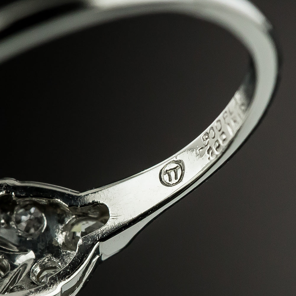 Art Deco .57 Carat Diamond Engagement Ring by Traube Orange Blossom - 6