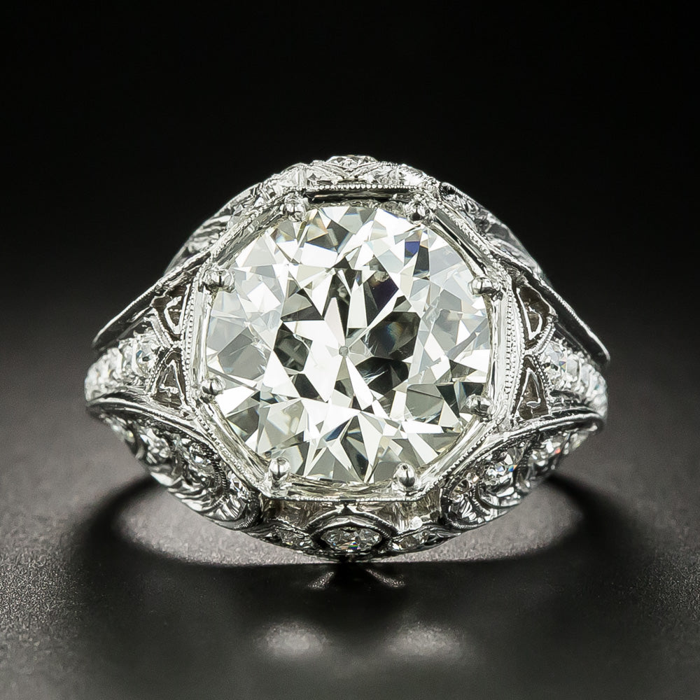 Art Deco 6.04 Carat Diamond Engagement Ring - GIA  - 2