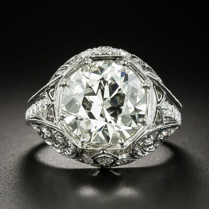 Art Deco 6.04 Carat Diamond Engagement Ring - GIA