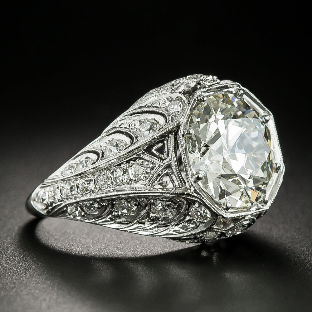 Art Deco 6.04 Carat Diamond Engagement Ring - GIA  - 3