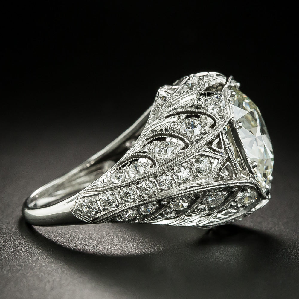 Art Deco 6.04 Carat Diamond Engagement Ring - GIA  - 4