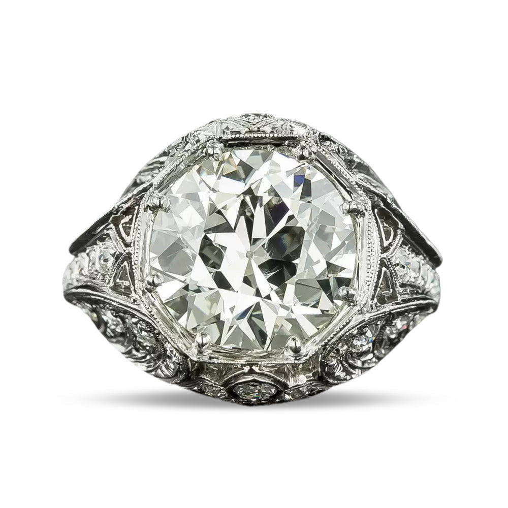 Art Deco 6.04 Carat Diamond Engagement Ring - GIA  - 7
