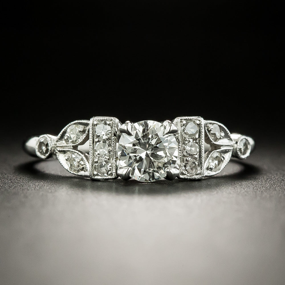 Art Deco .60 Carat Diamond Engagement Ring  - 3