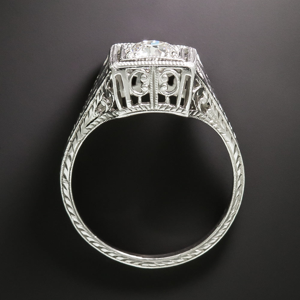 Art Deco .60 Carat Solitaire Diamond Engagement Ring  - 5