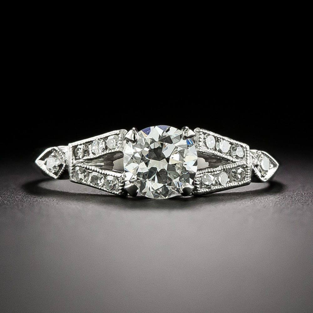 Art Deco .62 Carat Diamond Engagement Ring - 3