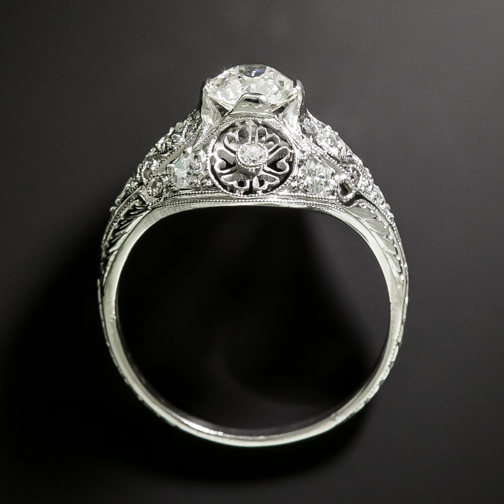 Art Deco .62 Carat Diamond Floral Filigree Ring - 5