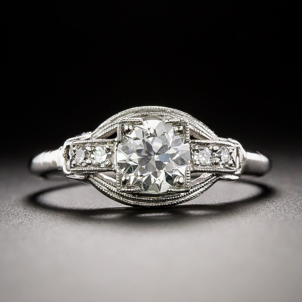 Art Deco .64 Carat Diamond Engagement Ring - GIA I VS2 - 3