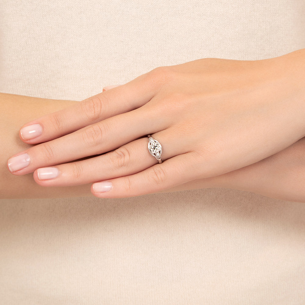 Art Deco .64 Carat Diamond Engagement Ring - GIA I VS2 - 6