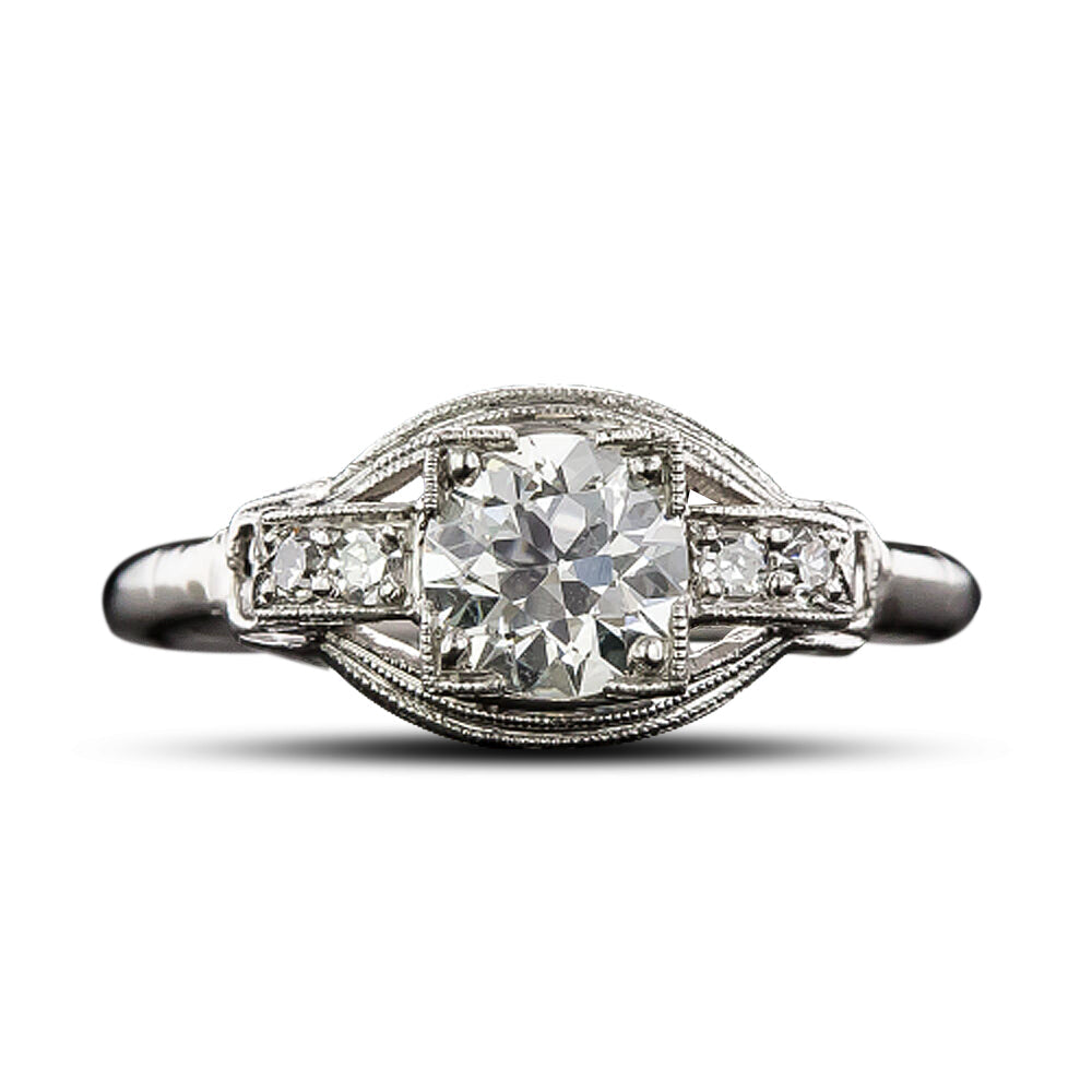 Art Deco .64 Carat Diamond Engagement Ring - GIA I VS2 - 4