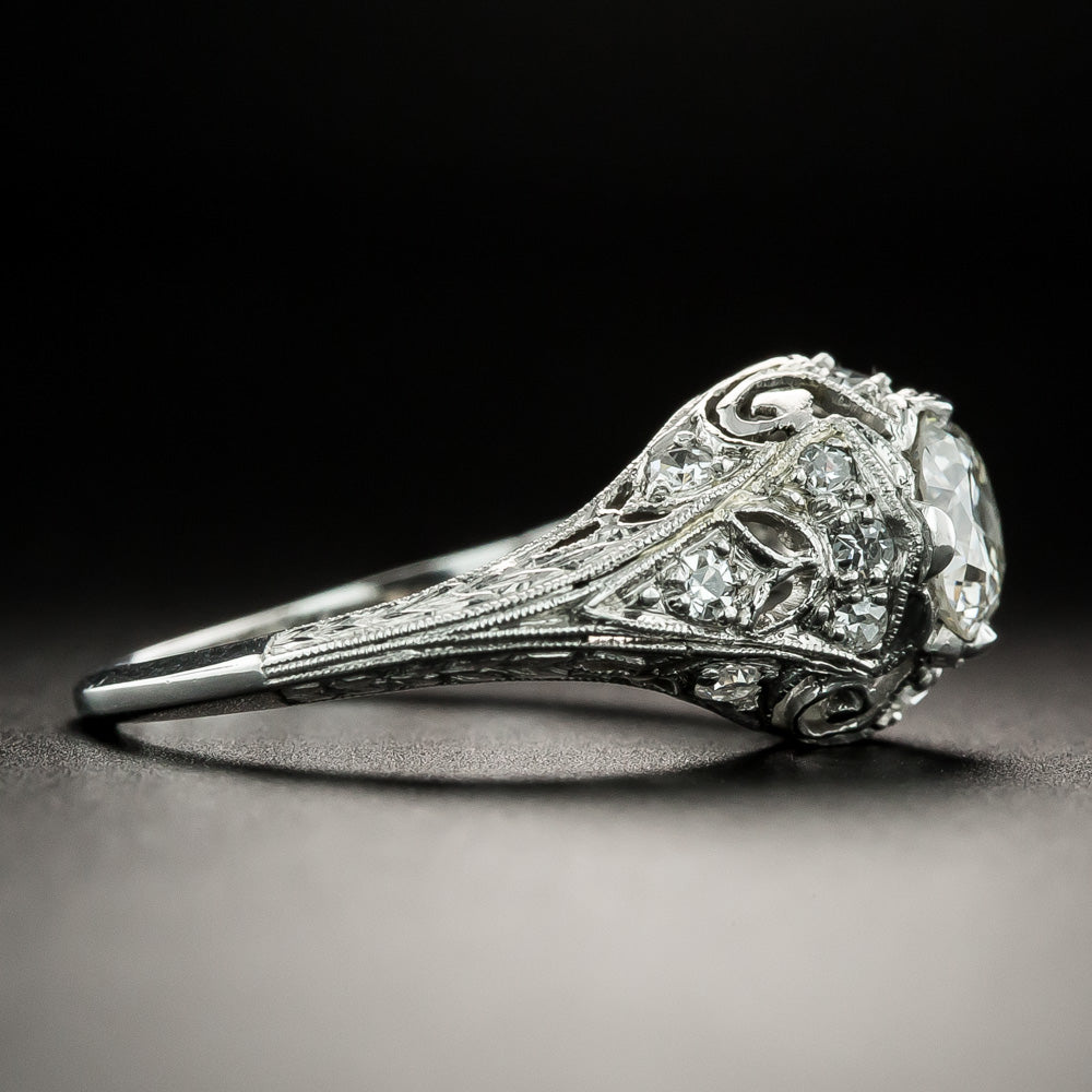 Art Deco .74 Carat Diamond Engagement Ring - 3