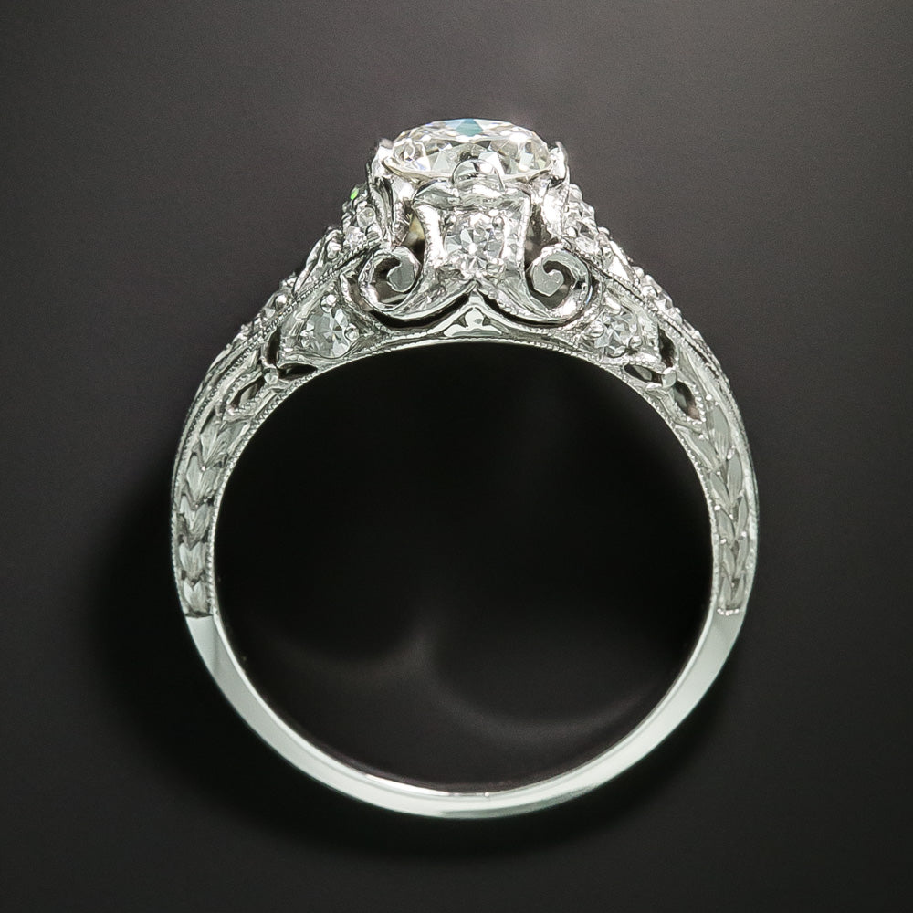 Art Deco .74 Carat Diamond Engagement Ring - 4