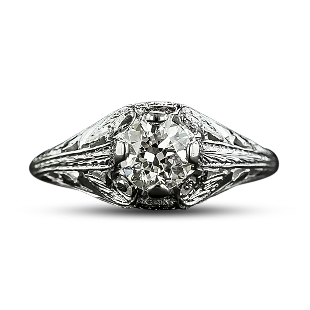 Art Deco .75 Carat Diamond Engagement Ring by Belais for Granat Brothers - 6