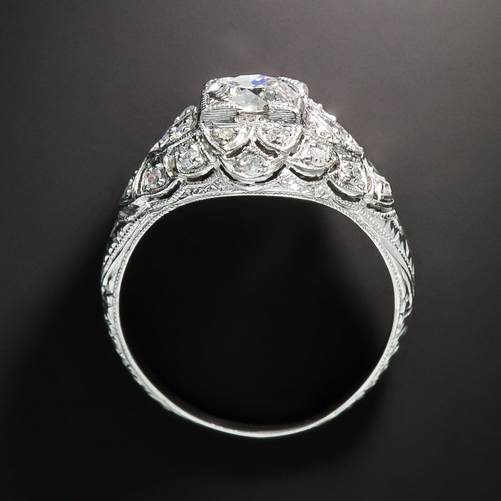 Art Deco .76 Carat Diamond Engagement Ring - GIA G VVS2 - 4