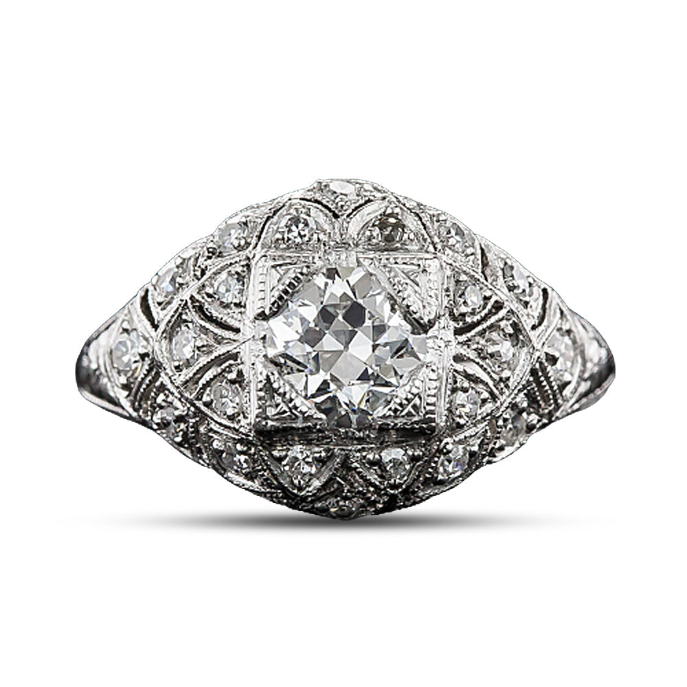 Art Deco .76 Carat Diamond Engagement Ring - GIA G VVS2 - 5