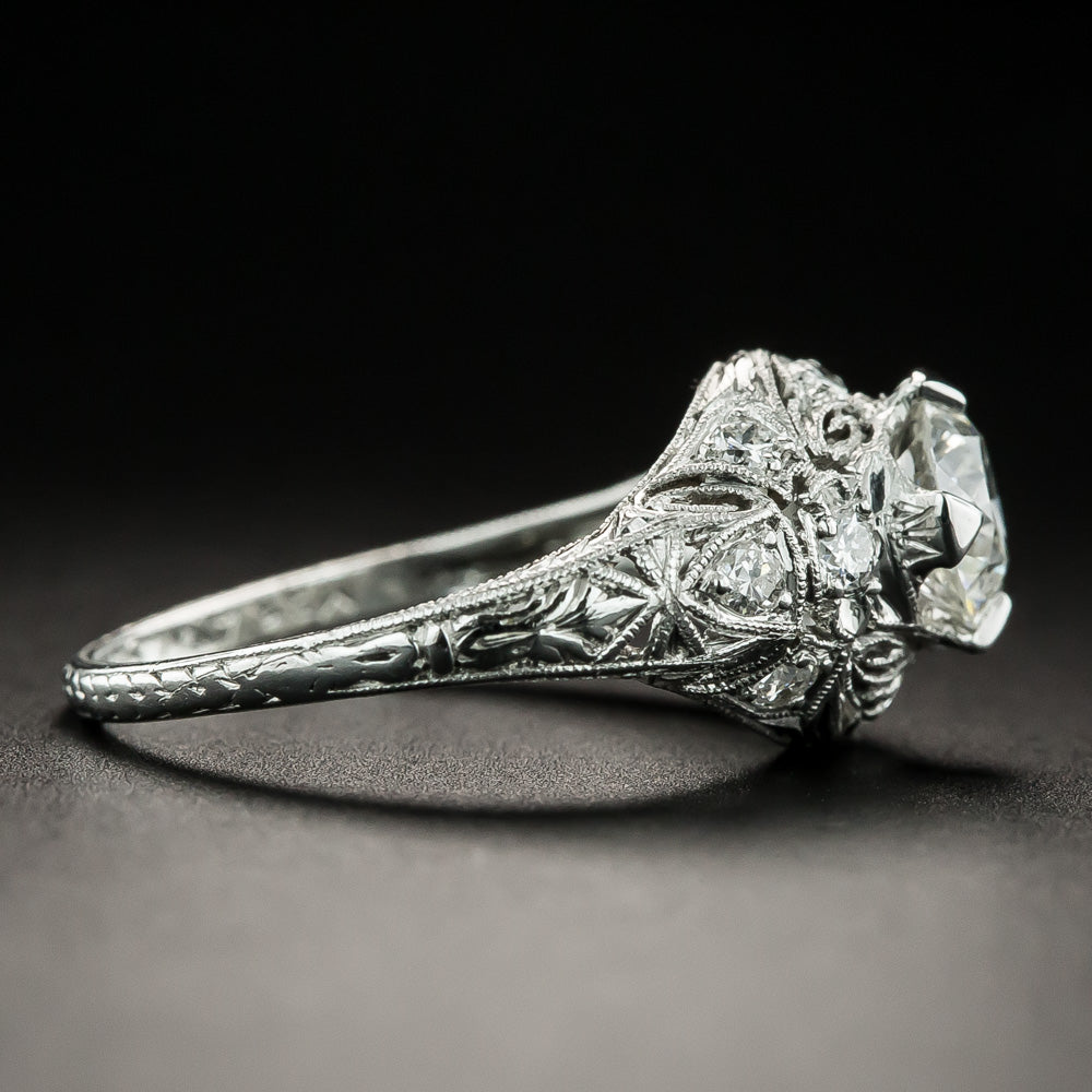 Art Deco .77 Carat Diamond Engagement Ring - 3