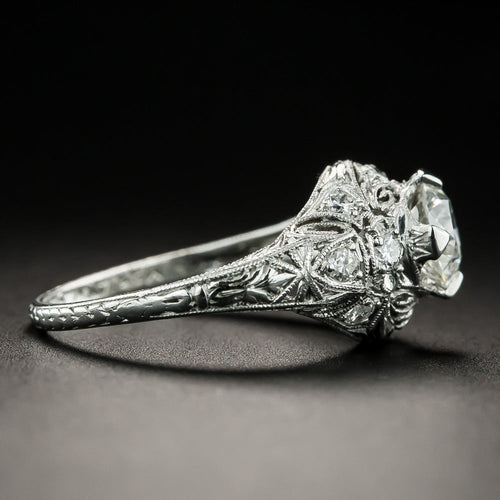 Art Deco .77 Carat Diamond Engagement Ring - 3
