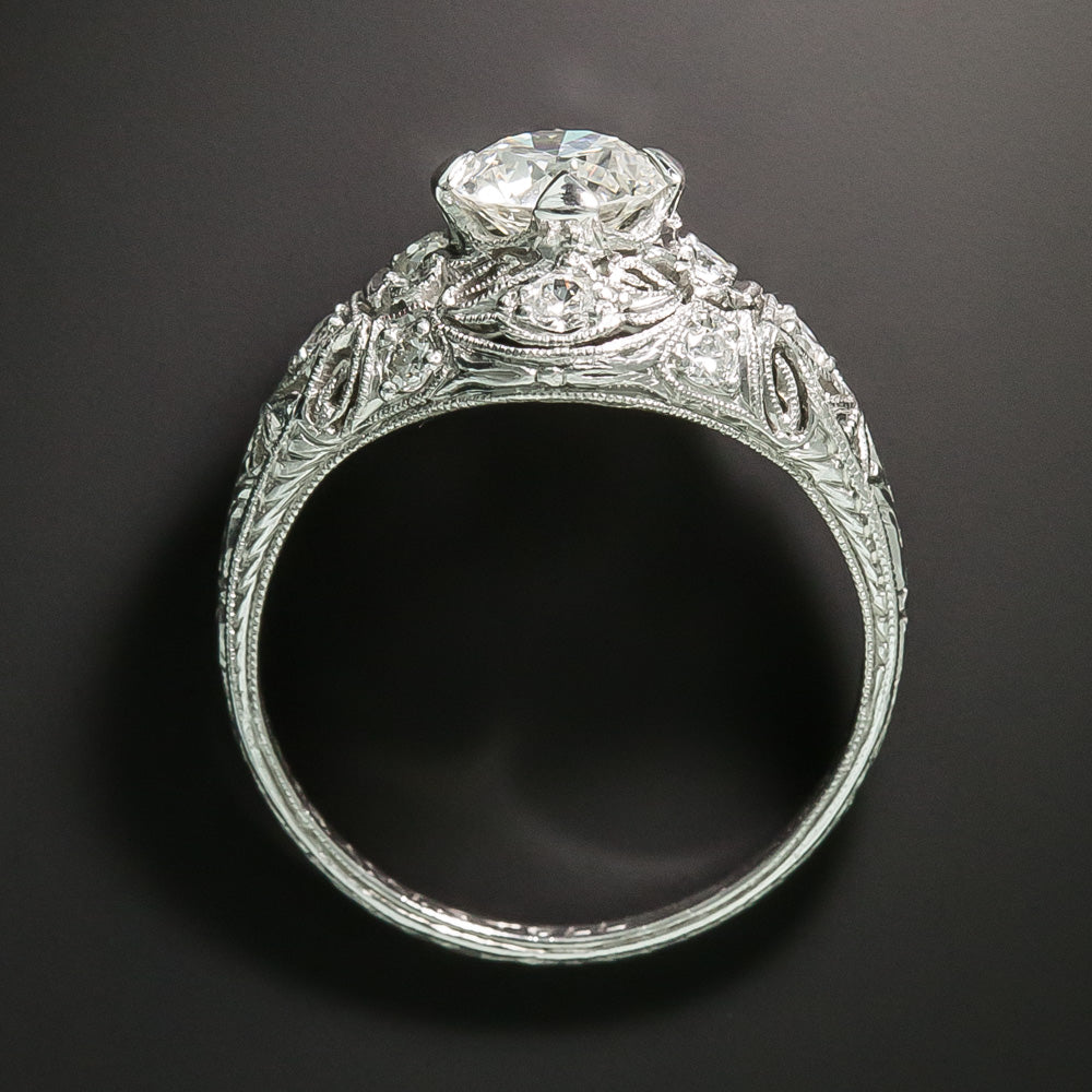 Art Deco .77 Carat Diamond Engagement Ring - 4