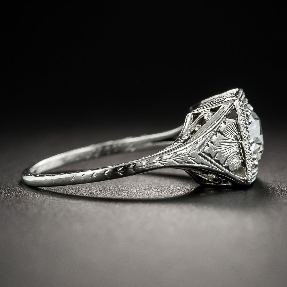 Art Deco .78 Carat Diamond Solitaire Engagement Ring - GIA G SI1 - 3