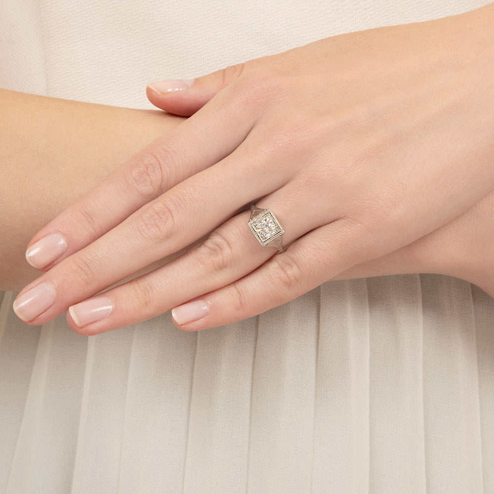 Art Deco .78 Carat Diamond Solitaire Engagement Ring - GIA G SI1 - 6