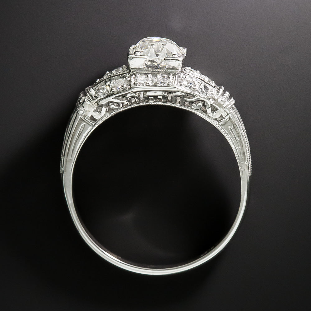 Art Deco .85 Carat Diamond Engagement Ring  - 5